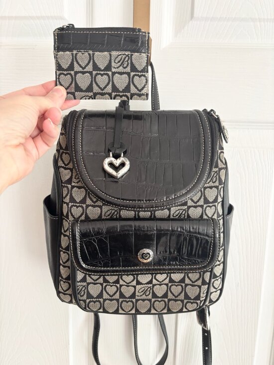 BRIGHTON Julia Signature Heart Small Backpack & Coin Pouch in Brown main image 8